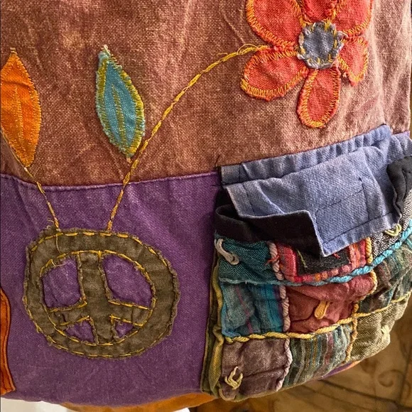 Rising International Red and Pink Patchwork Shoulder Bag - Picture 2 of 16